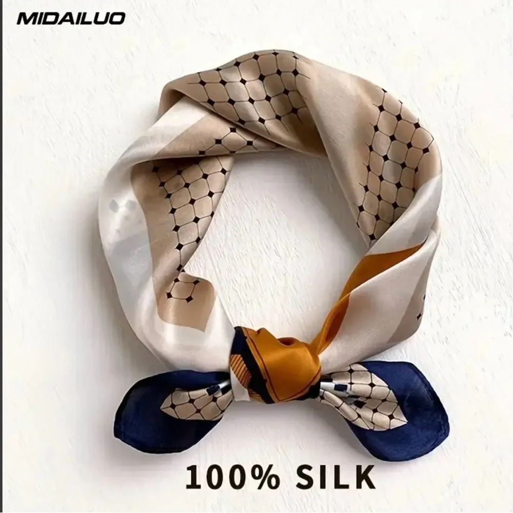 Mulberry 100% Silk Scarf, 27.5x27.5 inch | Breathable Square Headscarf NWT